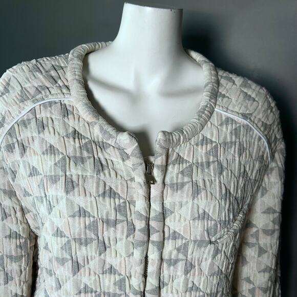 IRO jacket Medium EU 38 bomber quilted lightweight spring white gray cotton NWT - Picture 16 of 16